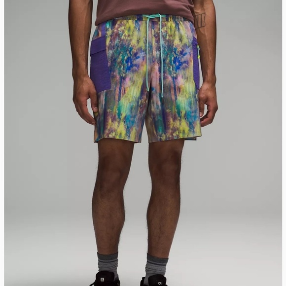 lululemon athletica Other - NWT $98 Lululemon Water Repellent 8" Hiking Shorts Altered Nature Multi XL
